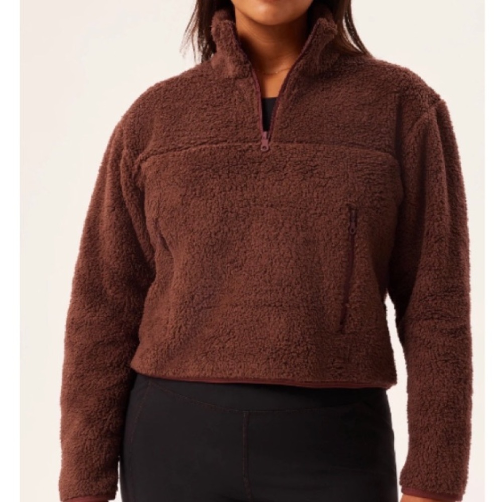 NWT RAISIN Recycled Half-Zip Fleece